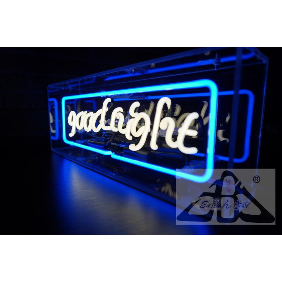ネオンサイン good night ガラス製 英語ロゴ ブルーフレーム付き韓国  壁掛け led 看板 アメリカン雑貨 おしゃれ インテリア 店舗用 電飾  オーダーメイド可能_11