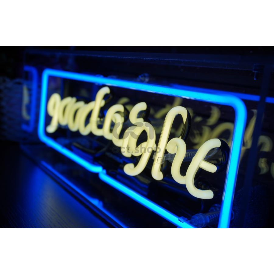 ネオンサイン good night ガラス製 英語ロゴ ブルーフレーム付き韓国  壁掛け led 看板 アメリカン雑貨 おしゃれ インテリア 店舗用 電飾  オーダーメイド可能_14