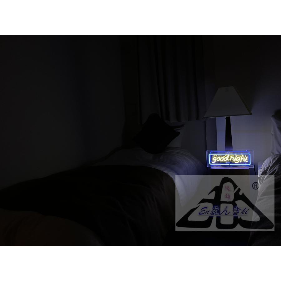 ネオンサイン good night ガラス製 英語ロゴ ブルーフレーム付き韓国  壁掛け led 看板 アメリカン雑貨 おしゃれ インテリア 店舗用 電飾  オーダーメイド可能_2