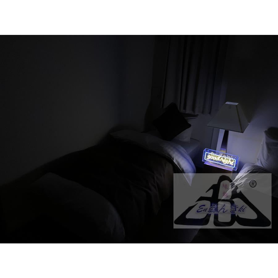 ネオンサイン good night ガラス製 英語ロゴ ブルーフレーム付き韓国  壁掛け led 看板 アメリカン雑貨 おしゃれ インテリア 店舗用 電飾  オーダーメイド可能_3