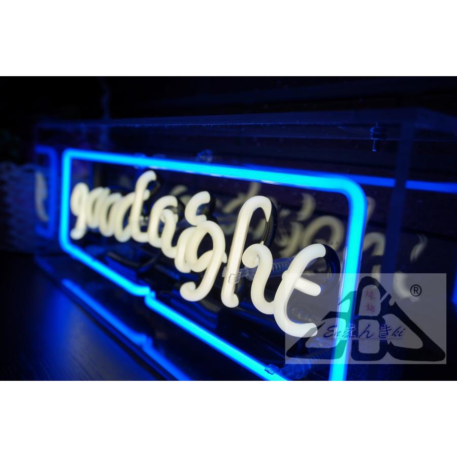 ネオンサイン good night ガラス製 英語ロゴ ブルーフレーム付き韓国  壁掛け led 看板 アメリカン雑貨 おしゃれ インテリア 店舗用 電飾  オーダーメイド可能_4