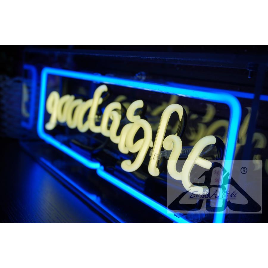 ネオンサイン good night ガラス製 英語ロゴ ブルーフレーム付き韓国  壁掛け led 看板 アメリカン雑貨 おしゃれ インテリア 店舗用 電飾  オーダーメイド可能_5