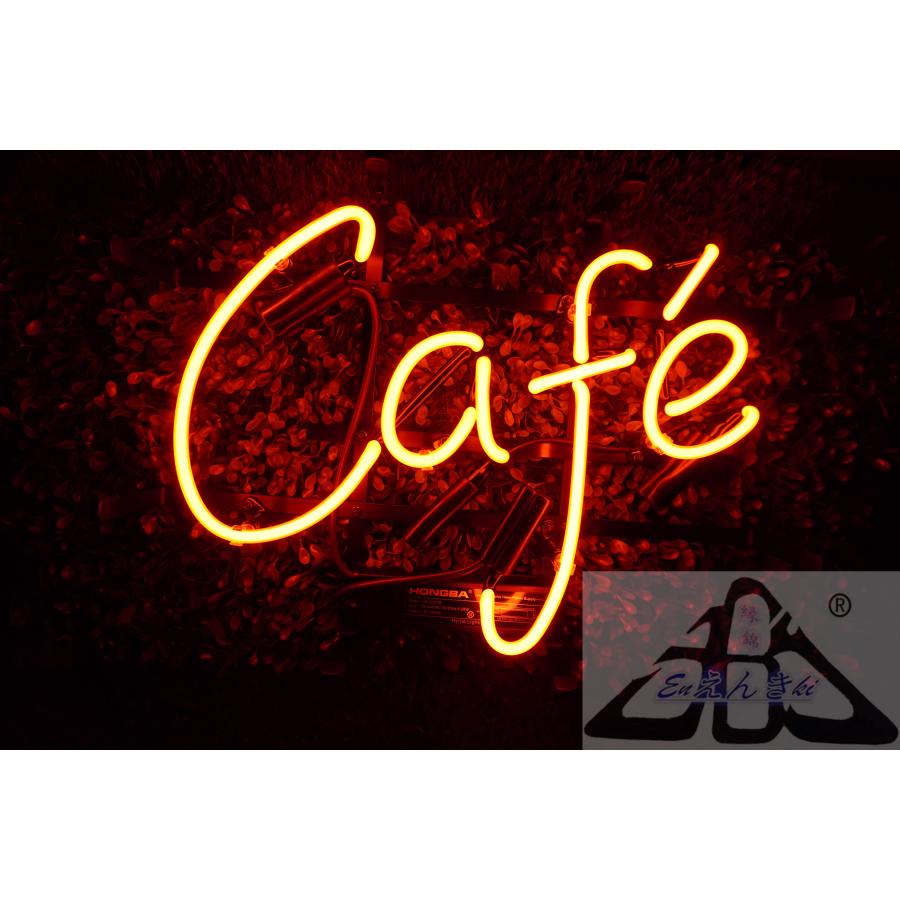 ネオンサイン Caf〓 筆記体 ガラス看板 赤オレンジ 店舗 インテリア 壁掛け led 看板 アメリカン雑貨 おしゃれ 店舗用   イルミネーション オーダーメイド可能_5