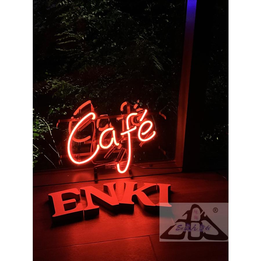 ネオンサイン Caf〓 筆記体 ガラス看板 赤オレンジ 店舗 インテリア 壁掛け led 看板 アメリカン雑貨 おしゃれ 店舗用   イルミネーション オーダーメイド可能_6