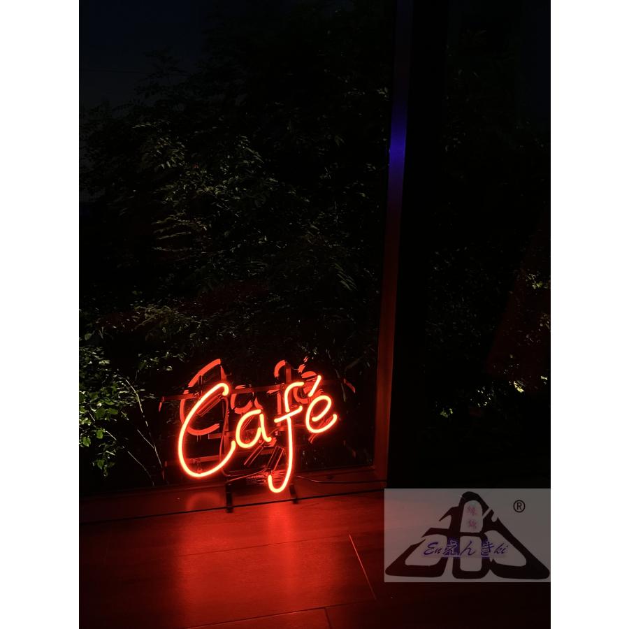 ネオンサイン Caf〓 筆記体 ガラス看板 赤オレンジ 店舗 インテリア 壁掛け led 看板 アメリカン雑貨 おしゃれ 店舗用   イルミネーション オーダーメイド可能_7