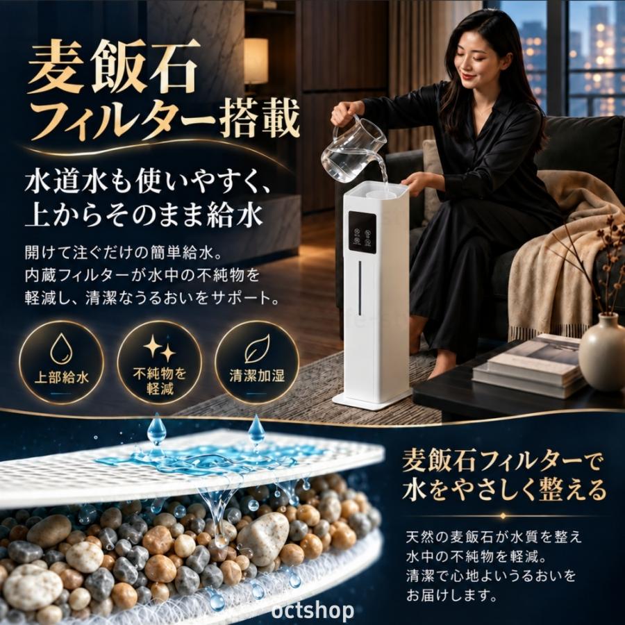 加湿器 10L 超音波 上から給水 アロマ 大容量 リモコン付 タイマー 省エネ 加湿器 大容量10L Wi-Fi対応 スマホ操作 リモコン付き 超音波式 加熱