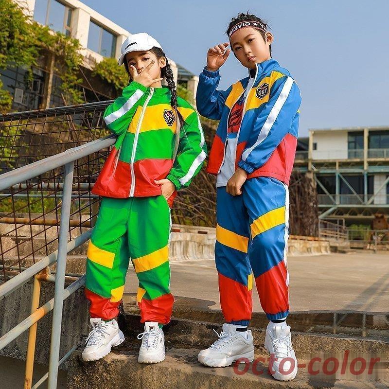 美品 キッズダンス衣装 セットアップ ヒップホップダンス衣装 韓国