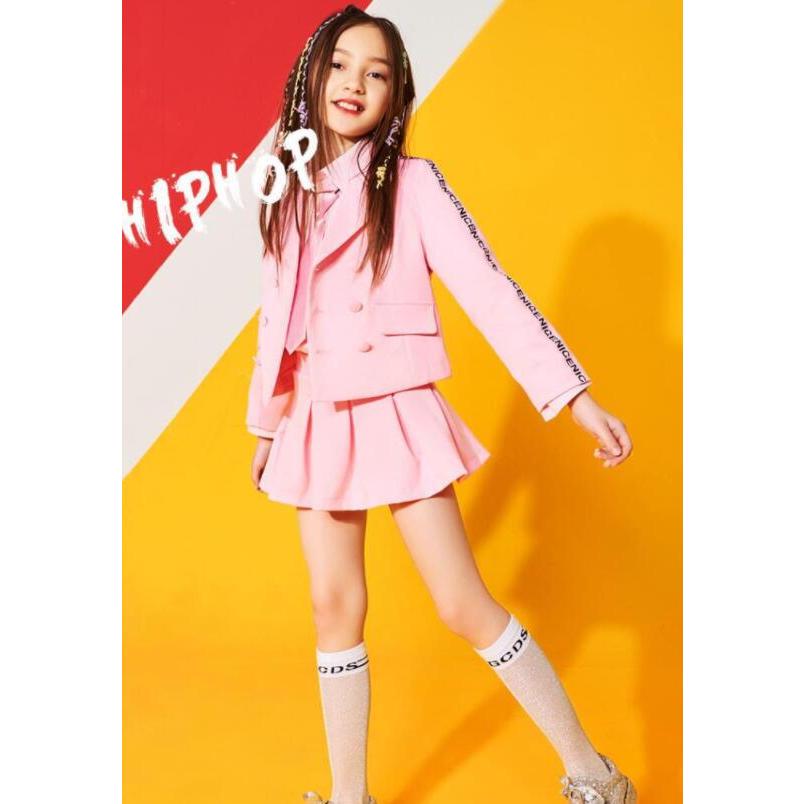 ダンス衣装 キッズ ガールズ ジャズダンス ヒップホップ HIPHOP 子供 ピンク スカート かっこいい  演出服 舞台服  HIPHOP  応援団 ジャズダンス 練習着｜octo-color｜10