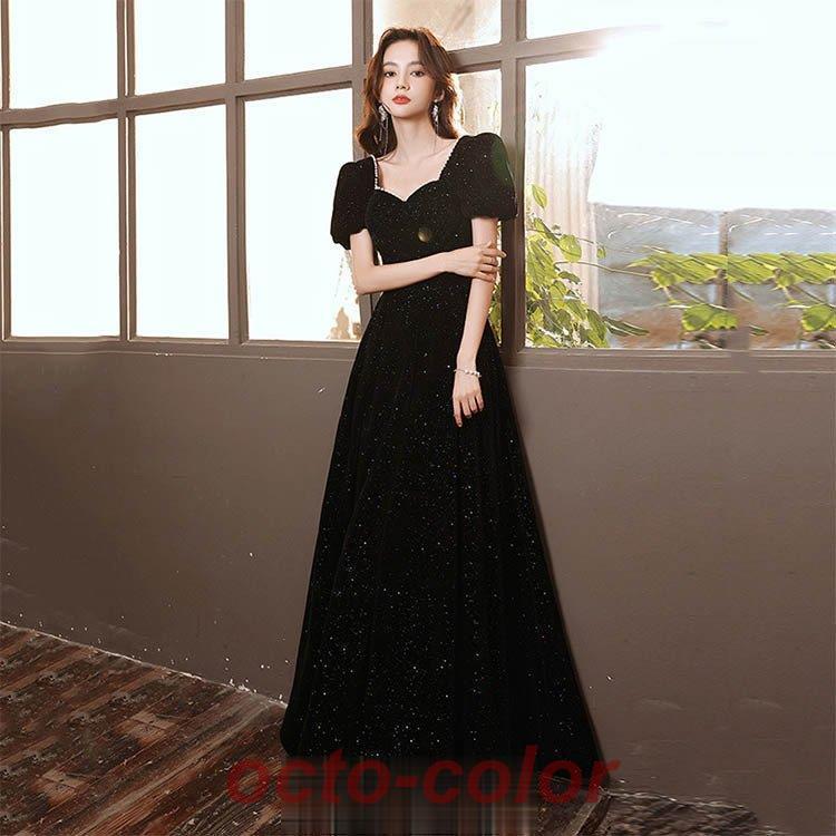 バーバリー黒のベルベットリボンドレス130A バーバリー黒の