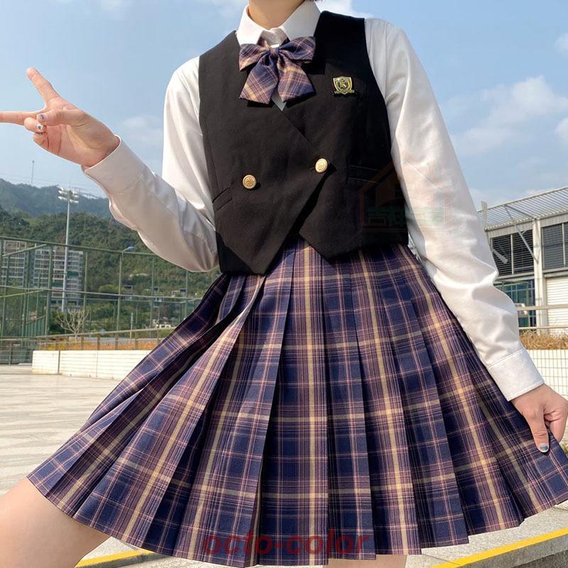 卒業式服超スクールチェックスカート高品質 正統派 制服 女子高生 通学 学生服 中学 チェック アジャスター付 S〜2XL｜octo-color｜11