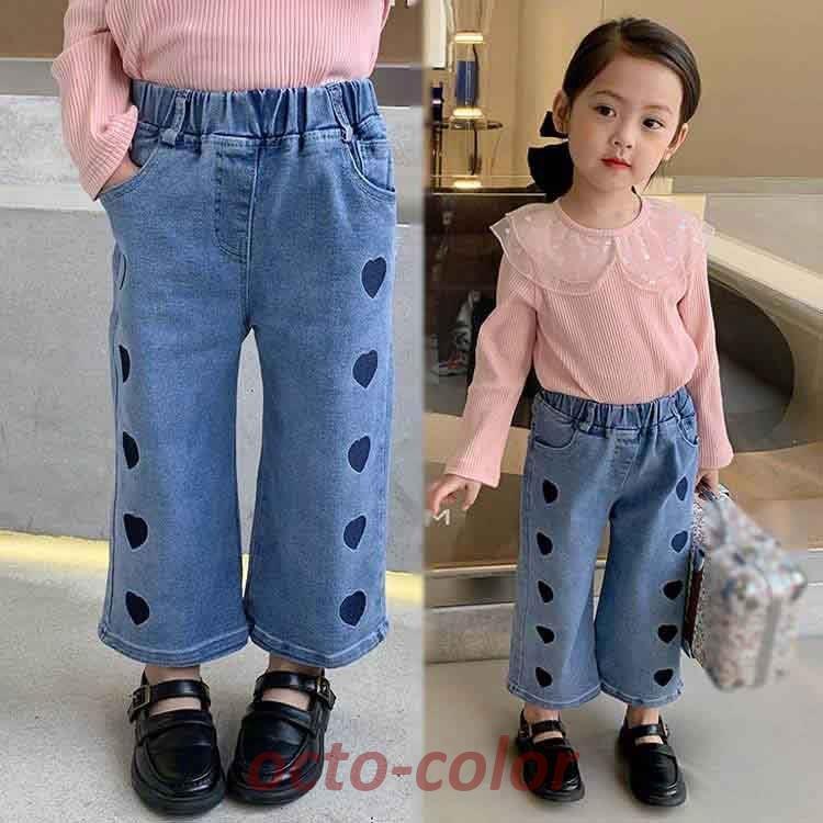 韓国子供服 春 おしゃれ 女の子 ワイドレッグパンツ ジーンズ デニムダメージジーンズ パンツ 学生 レジャー デニムパンツ ジーパン キッズ ボトムス 長ズボン Oc 0518 08etkz223 Octo Color 通販 Yahoo ショッピング