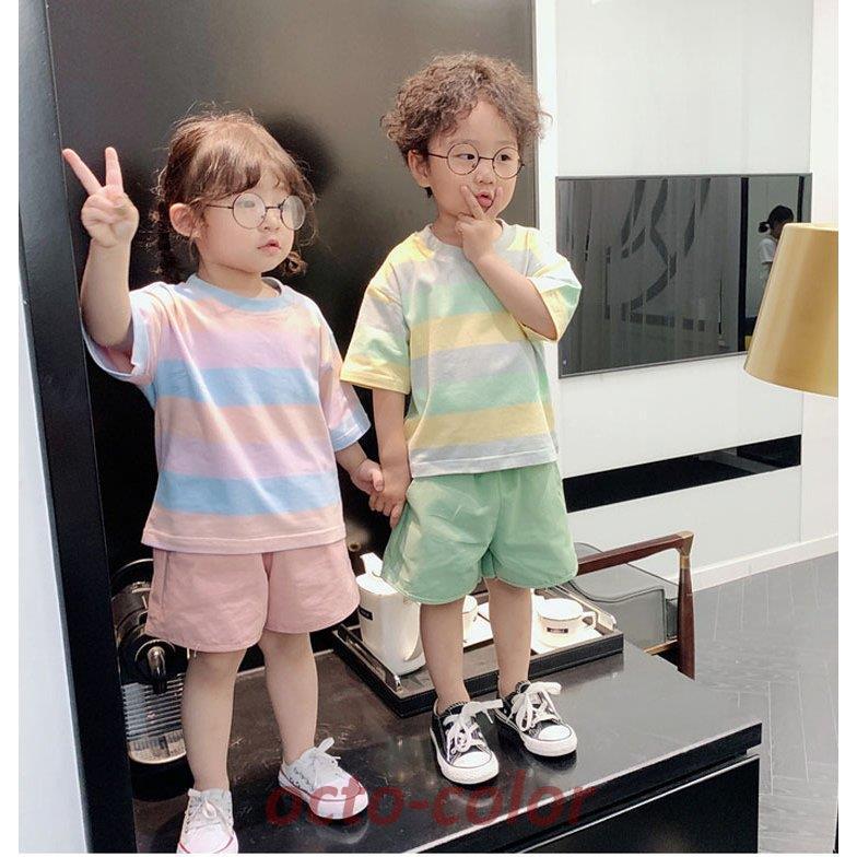 親子ペアルック tシャツ 虹色 2点セット 親子 ペアルック 半パンツ 子供服 親子コーデ ペアルック ご家族お揃い おしゃれ ハハ 息子 娘 カップル 春 夏 ギフト｜octo-color｜06