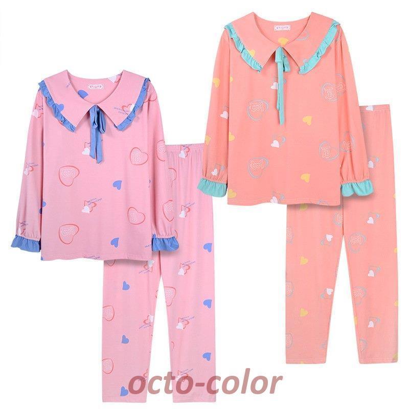 8色展開 パジャマ レディース 長袖 かわいい 春 秋 冬 ルームウェア 入院 マタニティ 部屋着 上下2点セット 可愛い ロングパンツ 韓国風 寝巻きカジュアル 3igu7sest8 ファッション Valleymill Com