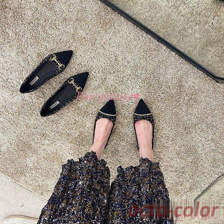 パンプス ポインテッドトゥシューズ レディース 春夏 フラット