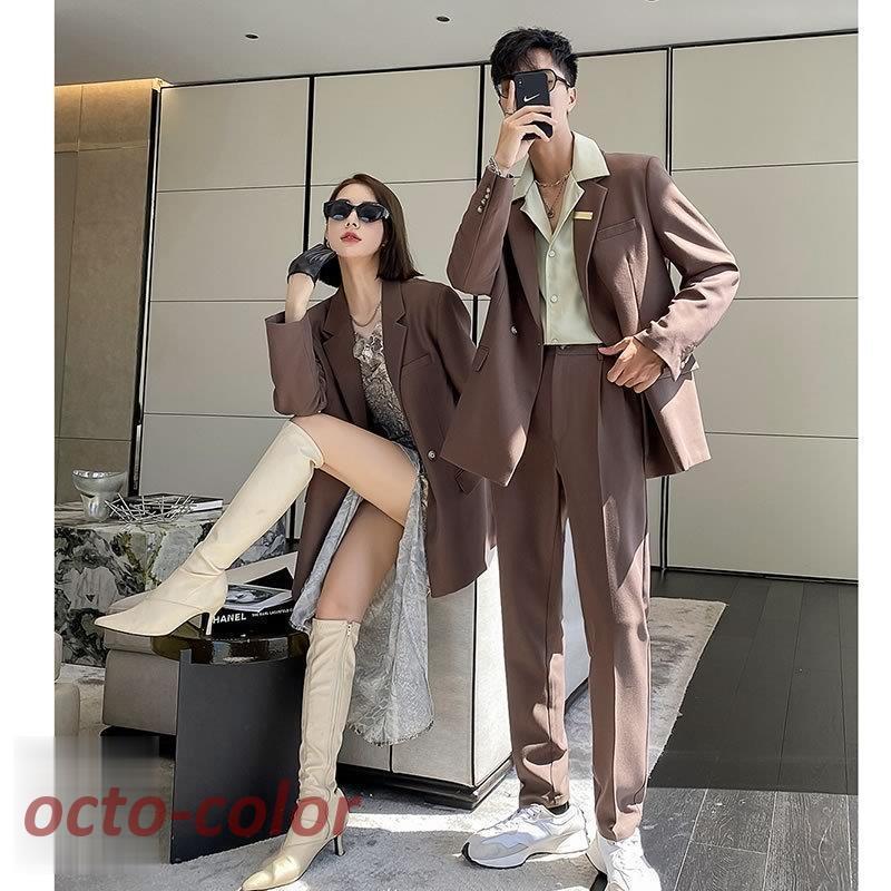 セットアップ 長袖 ユニセックス ベロア調 部屋着 韓国 ~4XL ユニセックス セットアップ ベロア ジャージ ストリート 韓国