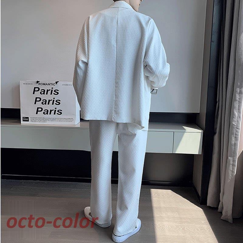 セットアップ メンズ 韓国 ファッション カジュアルスーツ 凸凹