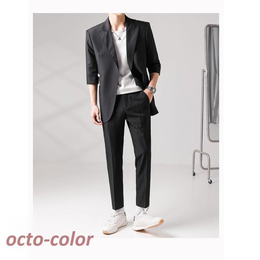 カジュアルスーツ ハーフスリーブ セットアップ 上下セット サマー