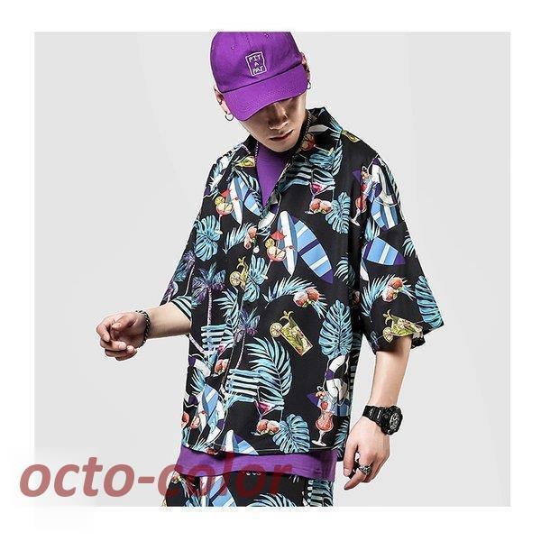 【新品】PALMS&CO 上下セット　半袖シャツ&ジラフ柄ショートパンツ 新品】PALMS&CO 半袖シャツ&ジラフ柄ショートパンツ