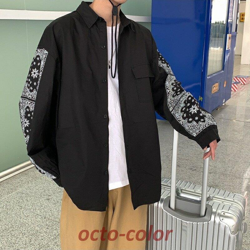 バンダナ柄 ペイズリー柄 シャツ ゆったり 韓国 ファッション バンダナ柄 ペイズリー柄 シャツ ゆったり 韓国 ファッション