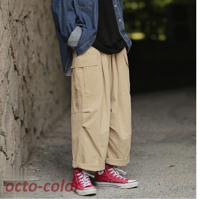 ワイドパンツ カーゴ メンズ バギーパンツ 太め ドカンパンツ
