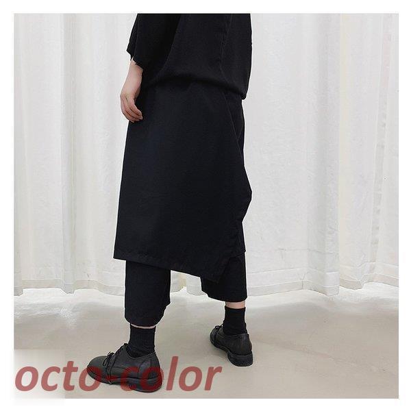 ジェンダーレスファッションに 変形 7分丈パンツ スカート スカーチョ