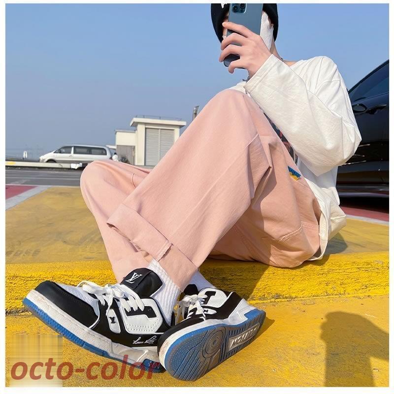 カラーチノパン 太い ゆったり パステルカラー ペールカラー