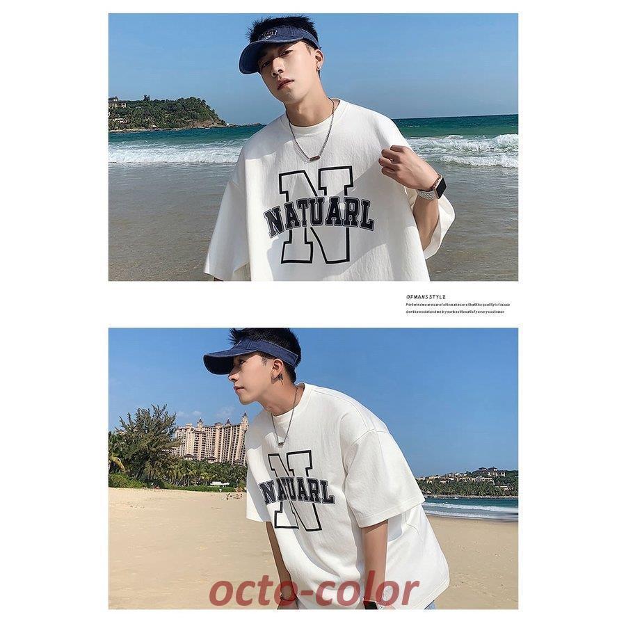 ★韓国の人気★【AMI】★オーバーシルエットロゴTシャツ★ Tシャツ メンズ 半袖 ビッグシルエット オーバーサイズ カレッジ
