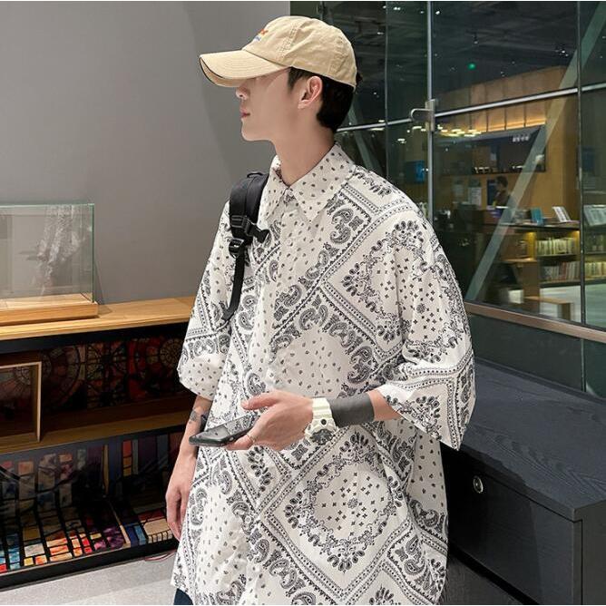 ペイズリー柄 総柄シャツ ブラウス 半袖 メンズ ビッグ ペイズリー柄 総柄シャツ ブラウス 半袖 メンズ ビッグ