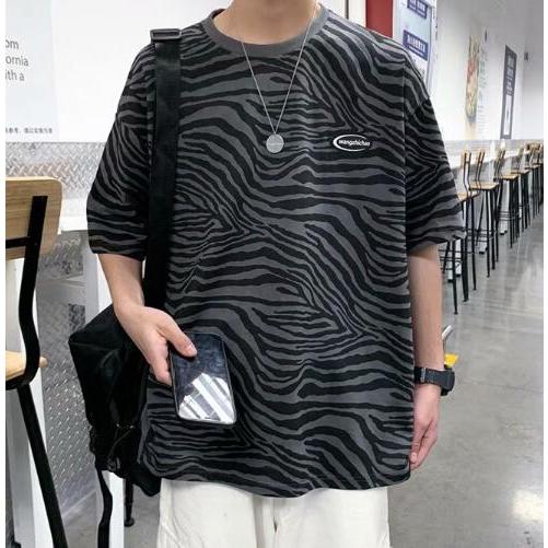 Tシャツ メンズ ビッグシルエット オーバーサイズ ゼブラ柄 Tシャツ メンズ ビッグシルエット オーバーサイズ ゼブラ柄