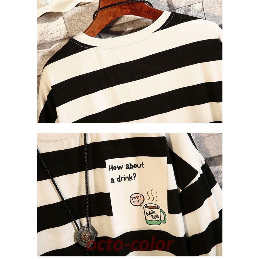 ボーダー半袖Tシャツ Tシャツ メンズ ボーダー柄 ゆったり 大きい