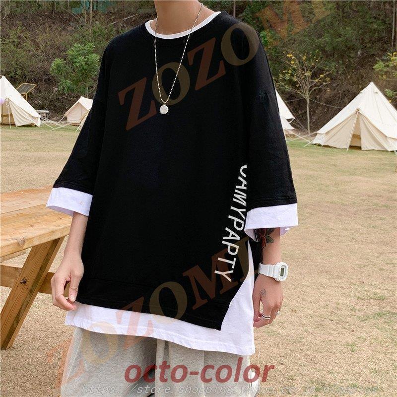 Tシャツ メンズ 半袖 2色 丸首 英文字 20 30 40 50代 春 夏 服