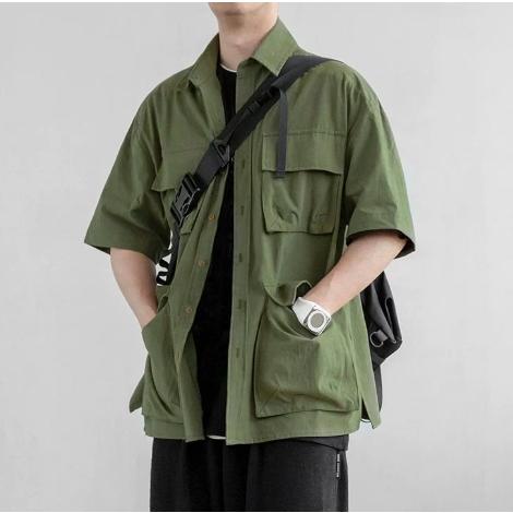 【新品】春夏物 DORMEUIL生地 メンズ サファリジャケット M オリーブ 新品】春夏物 DORMEUIL生地 メンズ サファリジャケット M オリーブ