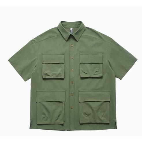 【新品】春夏物 DORMEUIL生地 メンズ サファリジャケット M オリーブ 新品】春夏物 DORMEUIL生地 メンズ サファリジャケット M オリーブ