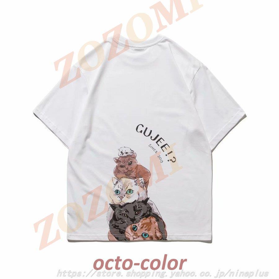 Tシャツ メンズ 半袖 4色 ねこ カレッジロゴ アメカジ 20 30 40 50代 春 夏 服 ゆったり トップス ファッション オシャレ｜octo-color｜16