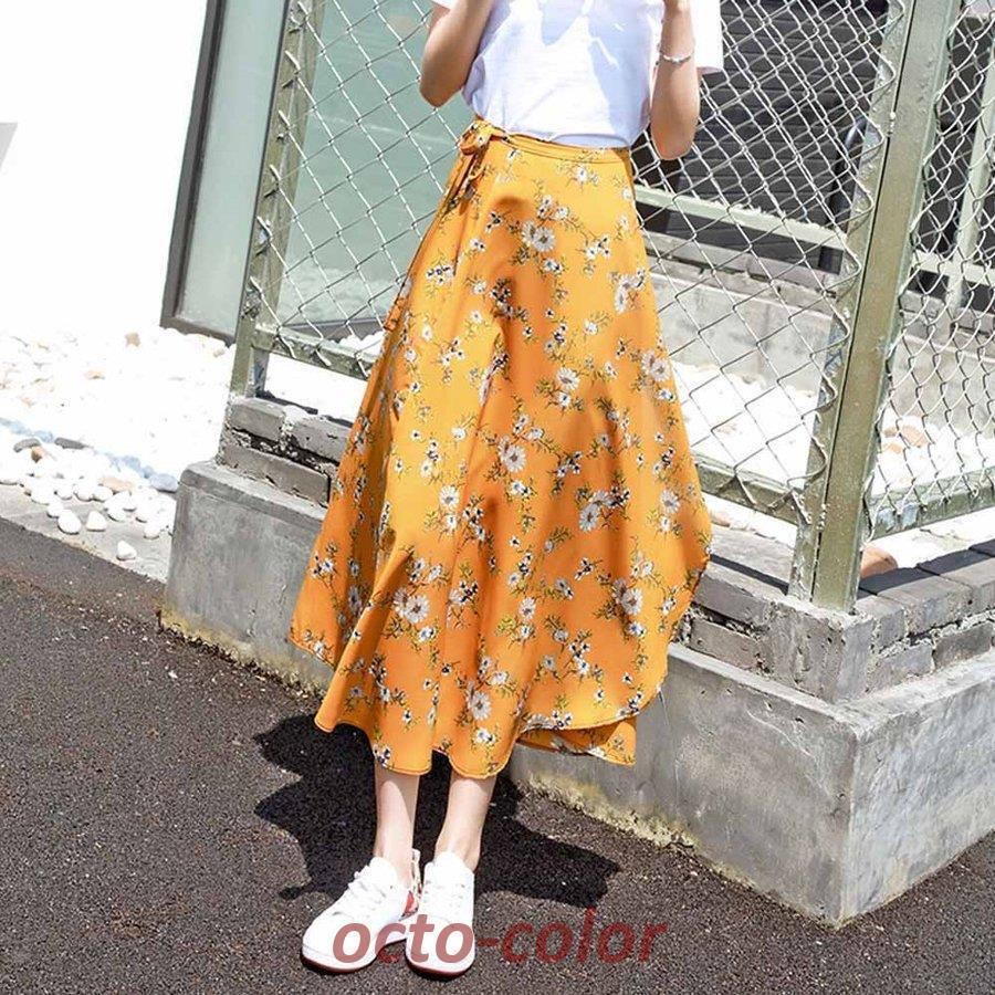 巻きスカート レディース 花柄 マキシスカート ハイウエスト 巻きスカート レディース 花柄 マキシスカート ハイウエスト