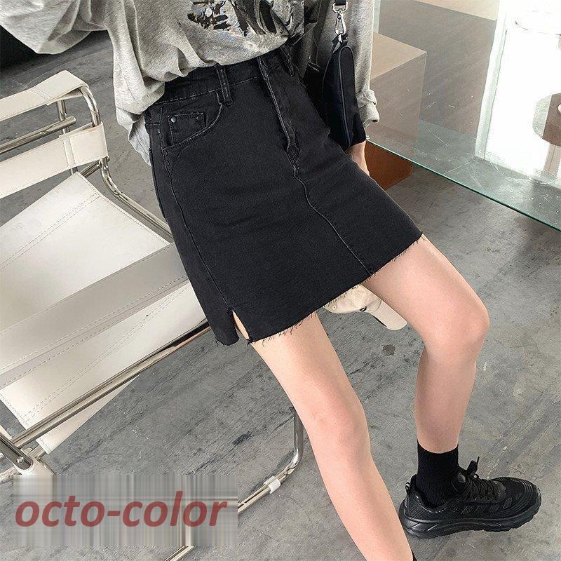 人気定番 デニム 女性着 アウトドア 着回し 裏地付き ヒップアップ 裾口スリット カジュアル 日常感 デニムスカート ボトムス 無地 スカート 夏コーデ 着痩せ レディース ミニスカート カラー ブラック 写真参考 Www We Job Com