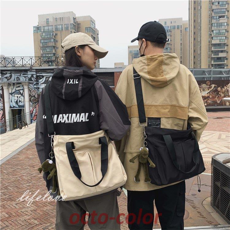 カジュアル 2Way バッグ 2色 大容量 綺麗め 通勤 ストリート HUNDRED ハンドバッグ アシメデザイン バイカラー2way