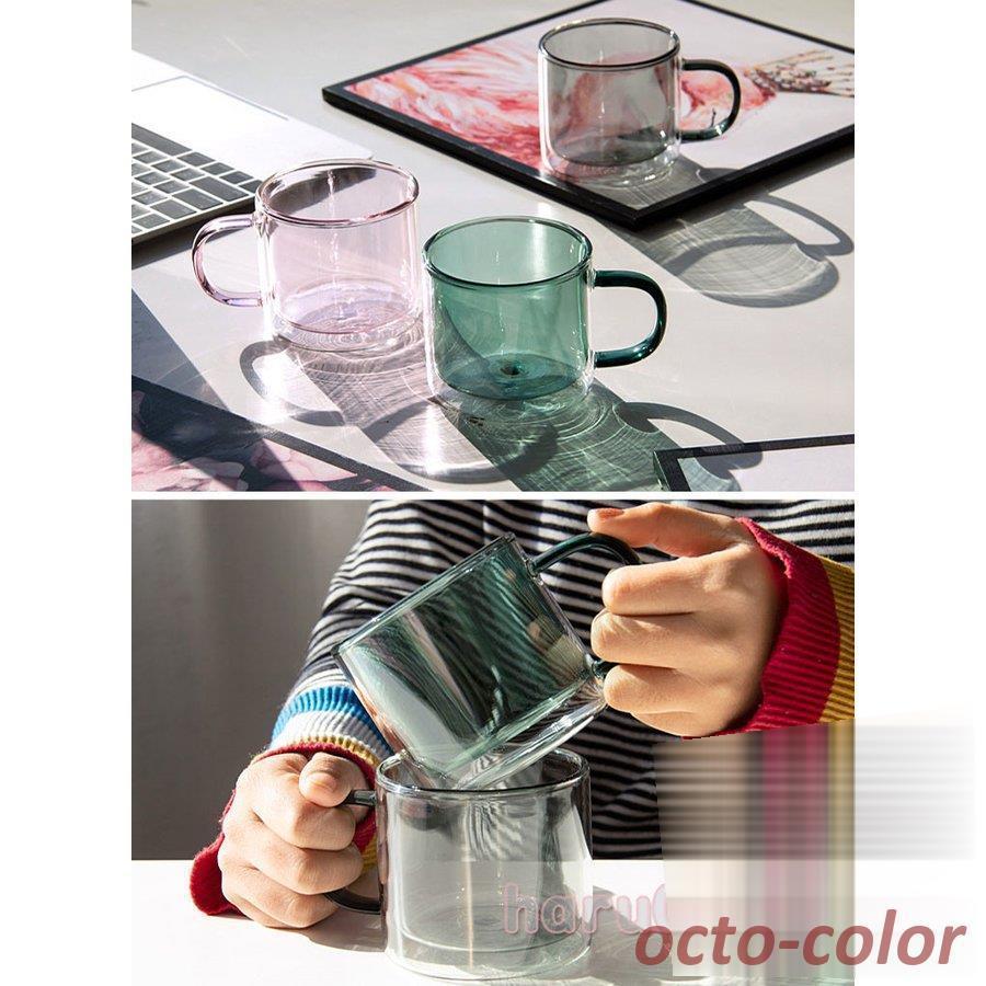 【ステンドグラス】コーヒーカップ×5個 ステンドグラス コーヒーカップ 二重ガラスカップ マグカップ