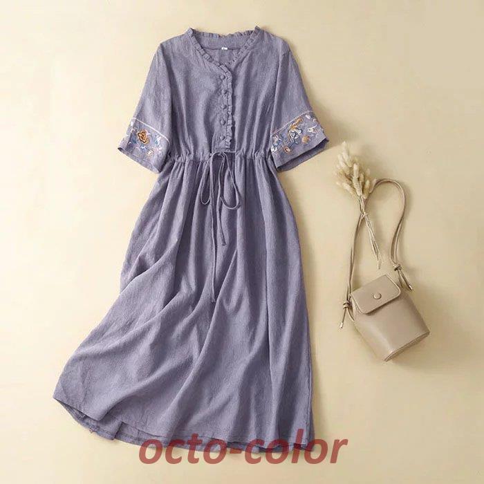 【新品タグ付】45R 袖刺繍ロングワンピース 半袖シャツ コットン 3 wly0062_item_410.jpg?fitin=720:720