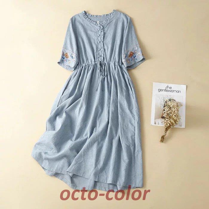 ワンピース ガーゼワンピース シャツワンピース 上品 レディース