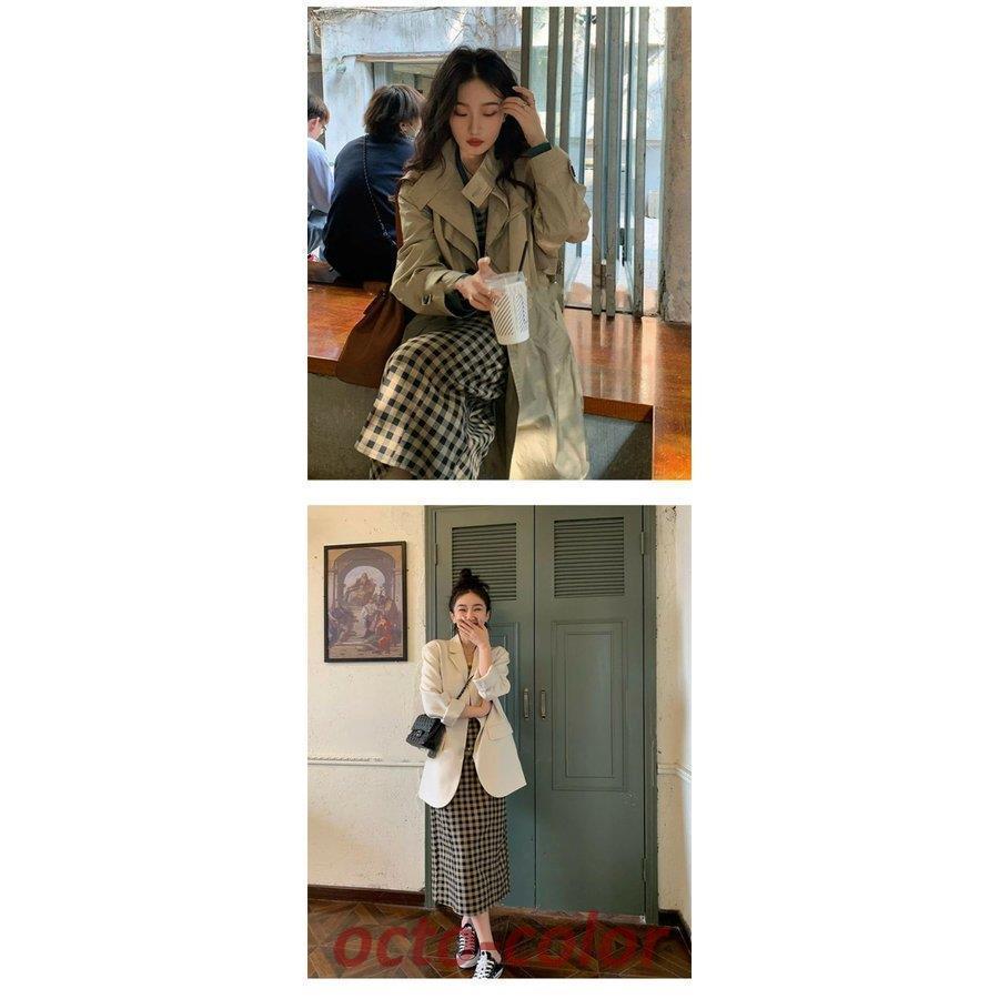 タータンチェックロングワンピース ICHI チェックワンピース タータンチェック柄の鮮やかなロング