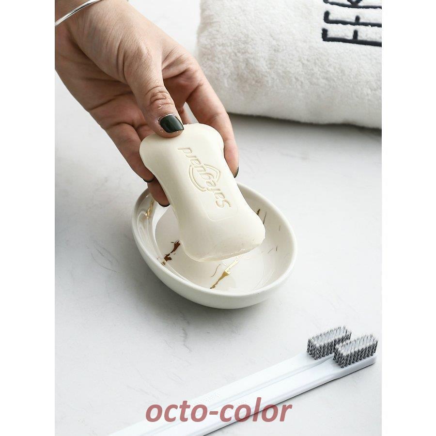 日用品雑貨 サニタリー 洗面所 バスルーム ソープディッシュ 石鹸置き 大理石調 オーバル シンプル ホテルライク ホワイト 45] | ブランド登録なし | 10