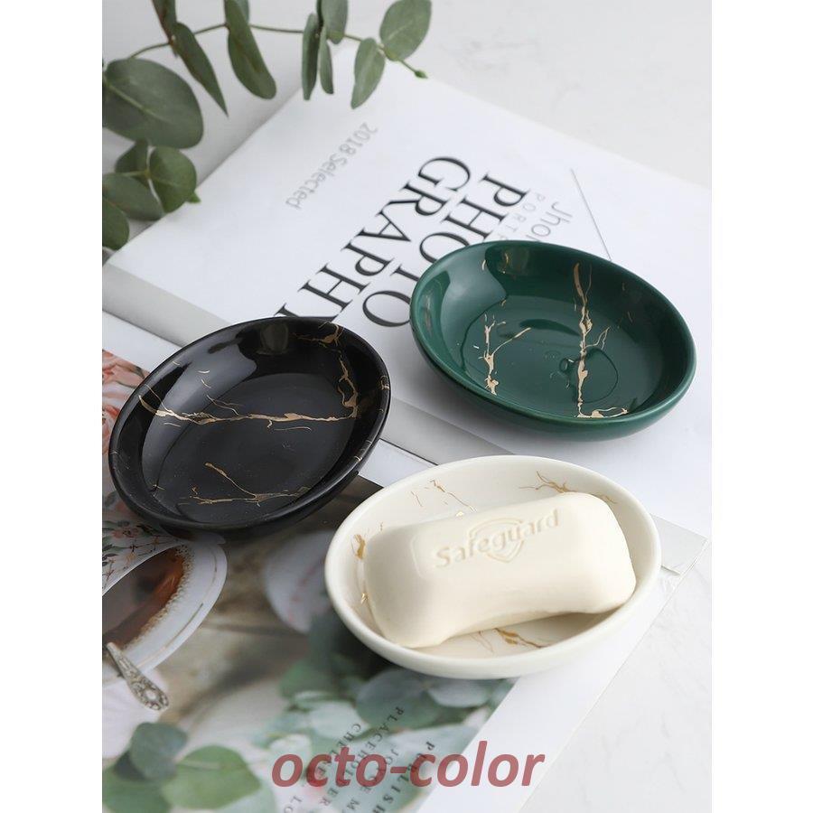 日用品雑貨 サニタリー 洗面所 バスルーム ソープディッシュ 石鹸置き 大理石調 オーバル シンプル ホテルライク ホワイト 45] | ブランド登録なし | 12