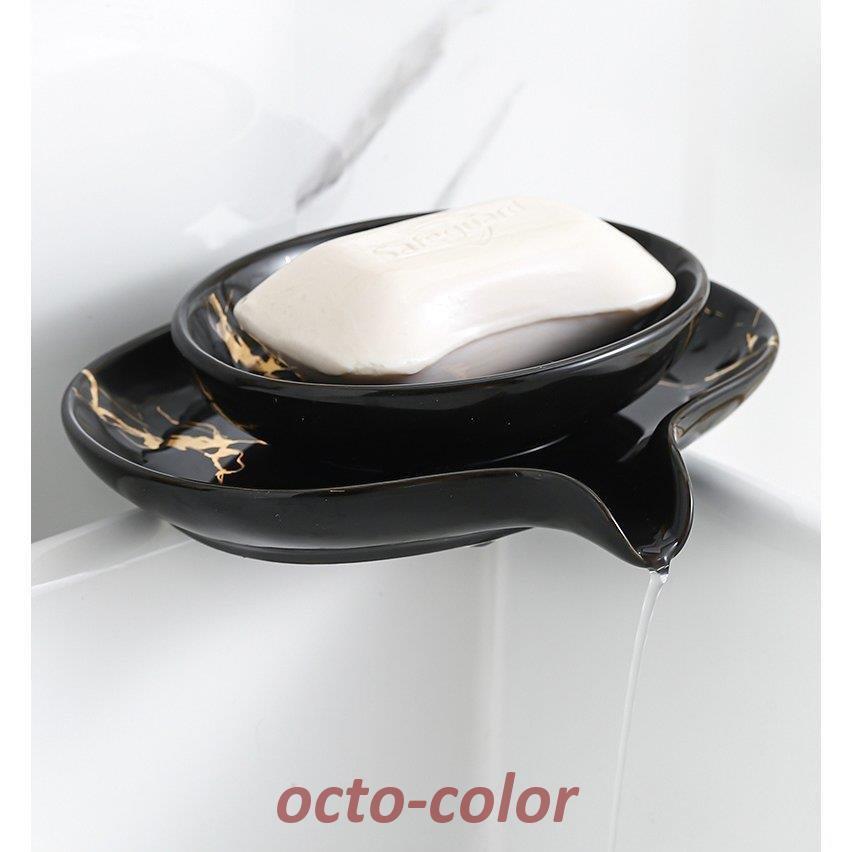 日用品雑貨 サニタリー 洗面所 バスルーム ソープディッシュ 石鹸置き 大理石調 オーバル シンプル ホテルライク ホワイト 45] | ブランド登録なし | 07