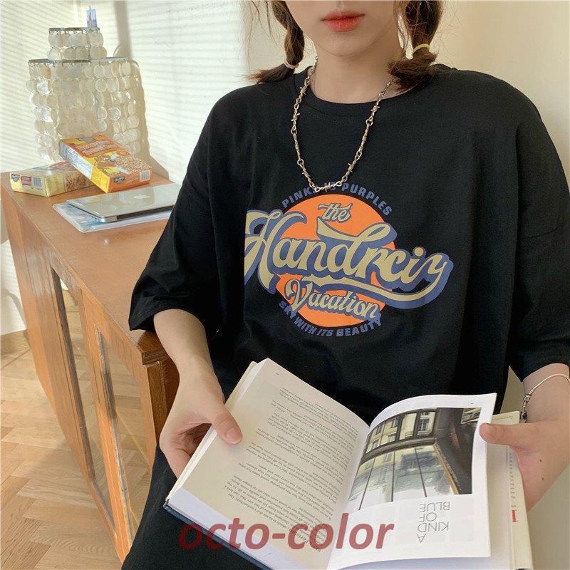 Mサイズ  原宿 オープン記念限定 Tシャツ レディース reca（レカ） 七分袖オーバーサイズロゴTシャツ 240206 レディース