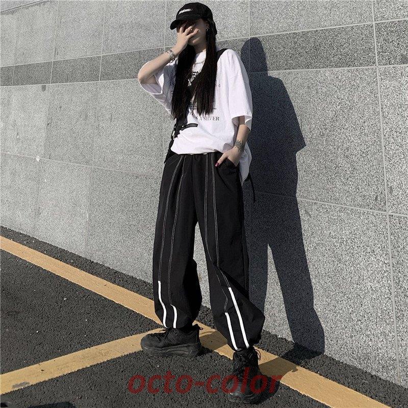 お待たせ! 原宿ファッション男性のパンツカジュアルワイドレッグパンツ