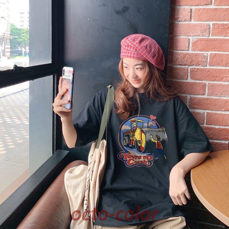 韓国風tシャツ レディース 半袖 お洒落 楽天市場】tシャツ 半袖 プリント ポケット刺繍 レディース
