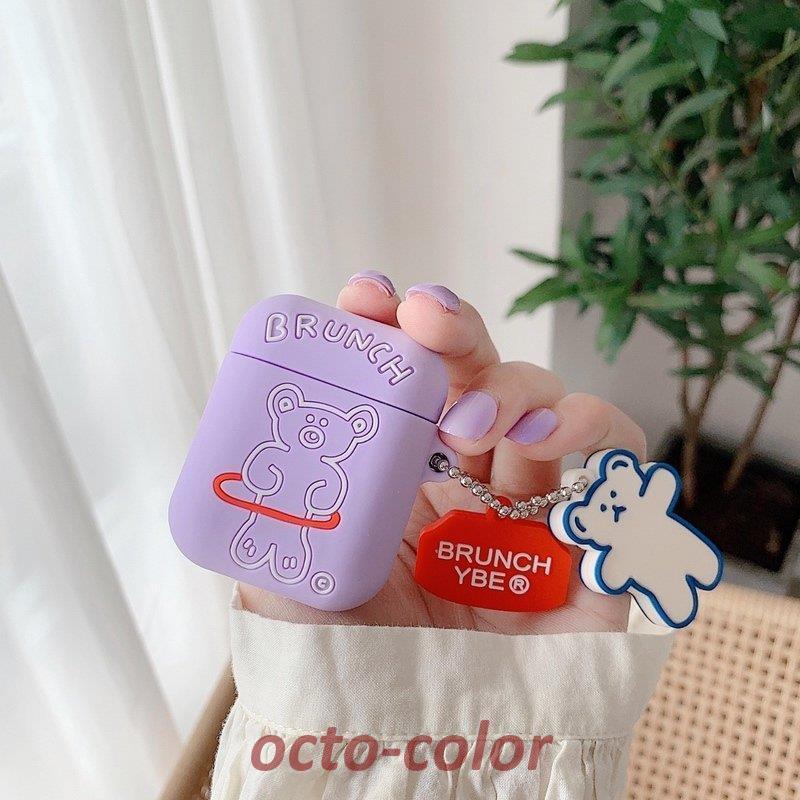 Airpods pro ケース 韓国 個性的 くま チャーム シンプル エアポッド エアポッズ プロ カバー 大人 かわいい おしゃれ イヤホンケース 女性 お揃い｜octo-color｜11