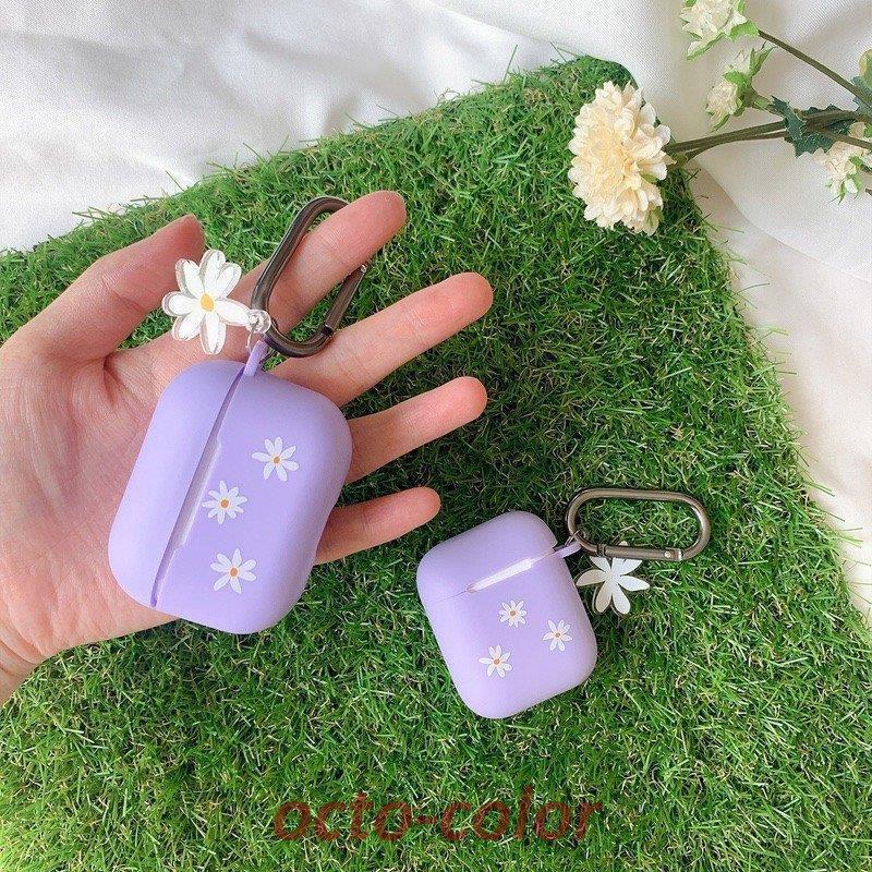 Airpods pro ケース 第一 第二 第三 TPU デイジー マーガレット 花 韓国 エアーポッズ プロ カバー かわいい お揃い イヤホンケース カラビナ フック チャーム｜octo-color｜12