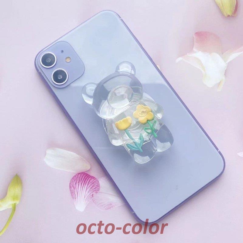 スマホグリップ 韓国 グリップトック スマホリング ベアー くま 花